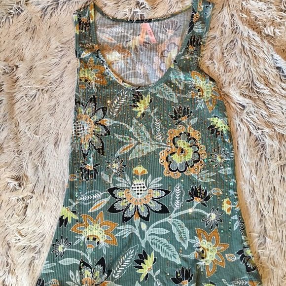 Tops - *BOGO* Urban Outfitters Sparkle & Fade Floral Tank